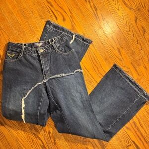 Y2K Angel’s Authentic Jeanswear Stylish Frayed Hem Jeans - W30 L33